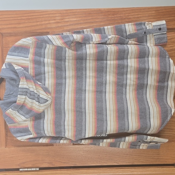Billabong 100% cotton Striped Hooded Men's Shirt size MEDIUM - Picture 4 of 9